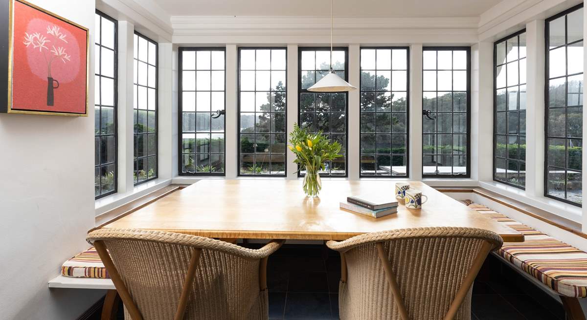 There is a second dining-area in the bay window in the kitchen.