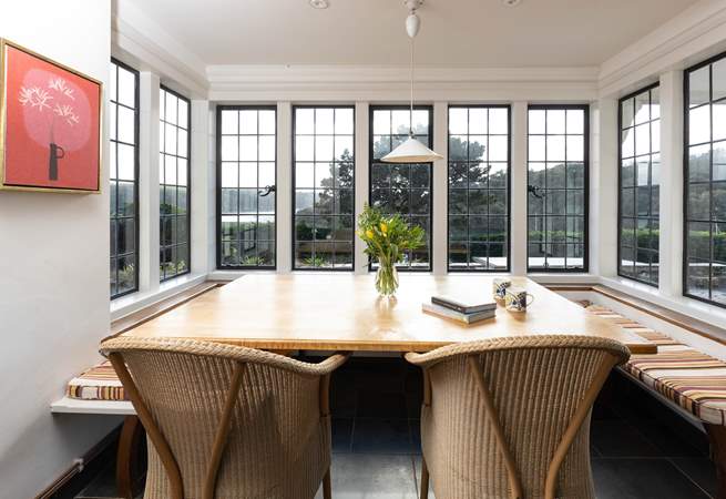 There is a second dining-area in the bay window in the kitchen.