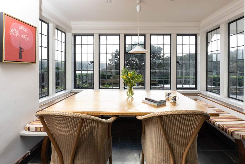 There is a second dining-area in the bay window in the kitchen.