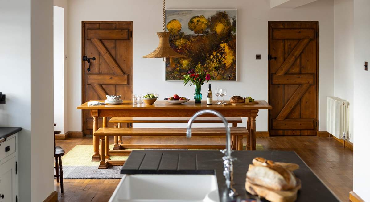 The sociable open plan kitchen/dining-room.