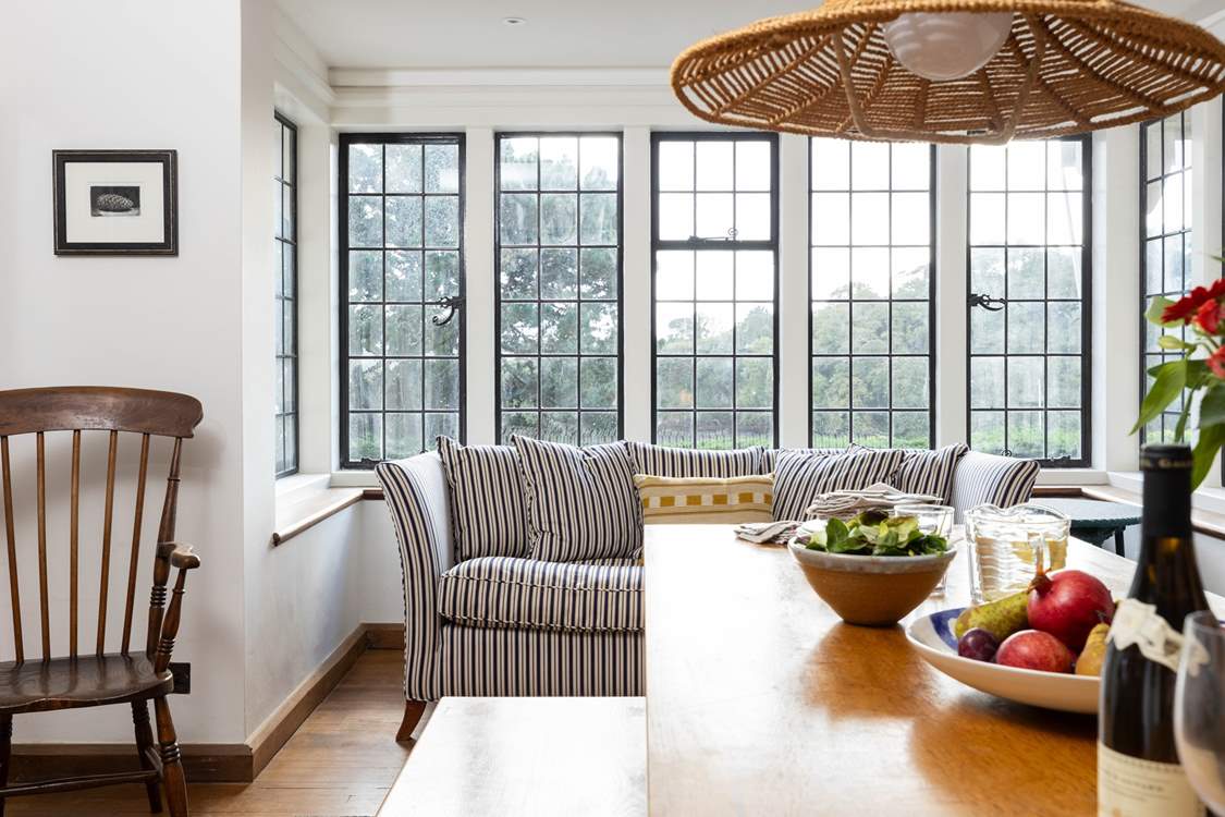 The dining-area has fabulous views of the river.