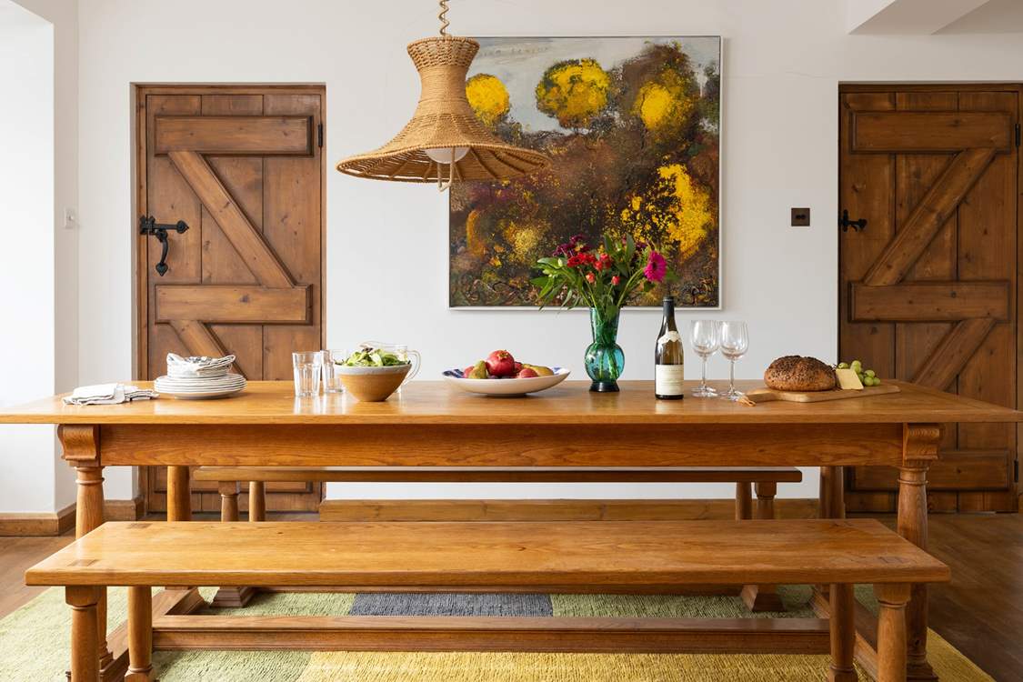 Many happy holiday memories will be made gathered around this wonderful table.