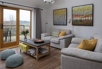 From the comfort of your sofa, you can admire the far reaching views across the valley.