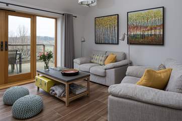 From the comfort of your sofa, you can admire the far reaching views across the valley.