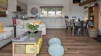 The open plan living area creates a delightful sociable space.