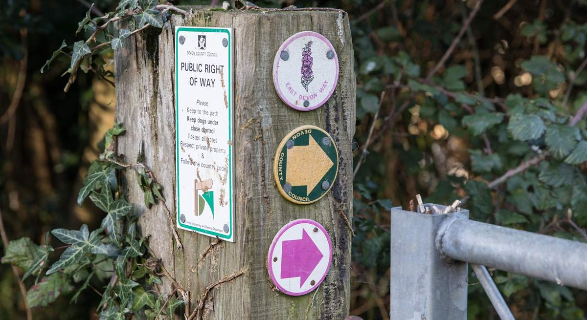 The East Devon Way is just a short walk from Larch Barn.