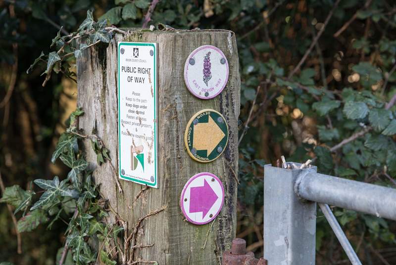 The East Devon Way is just a short walk from Larch Barn.