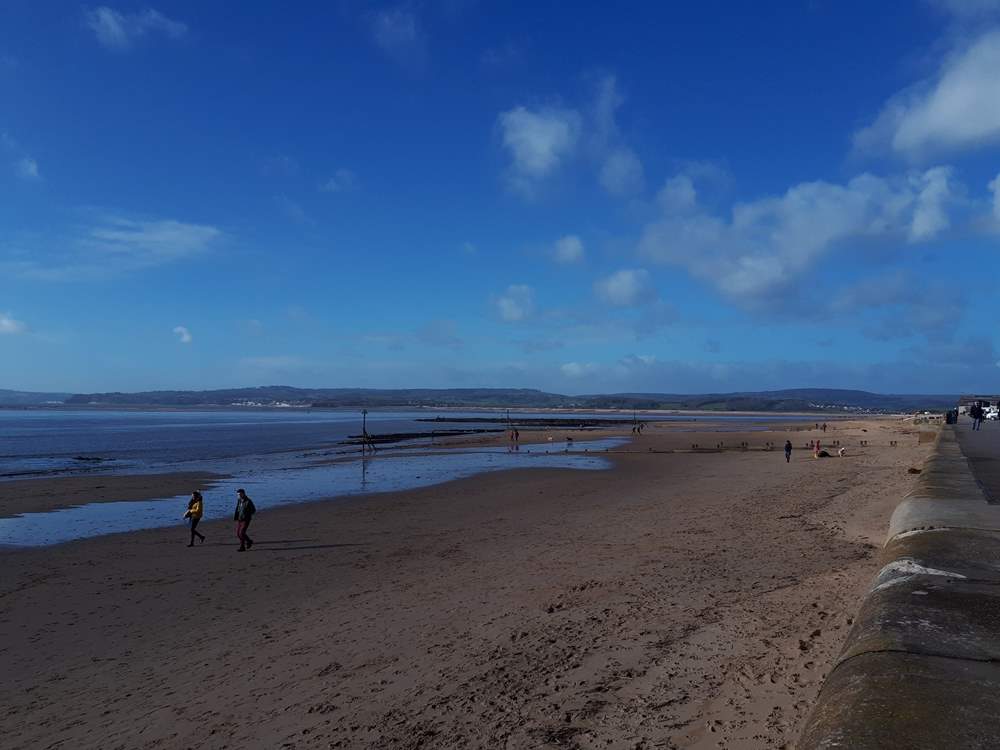 The sandy beach at Exmouth, looking towards Dawlish Warren.