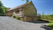 Larch Barn is detached with plenty of space for parking.
