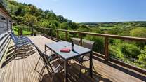 Larch Barn has spectacular views from the west-facing terrace that runs the length of the barn. You may see deer and will hear buzzards, pheasants and owls call.