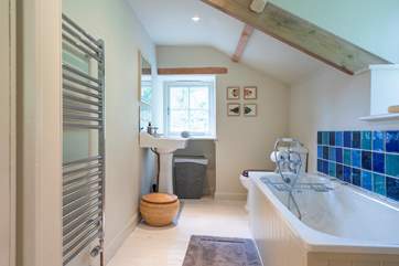 The family bathroom on the first floor (please mind the sloping ceiling).