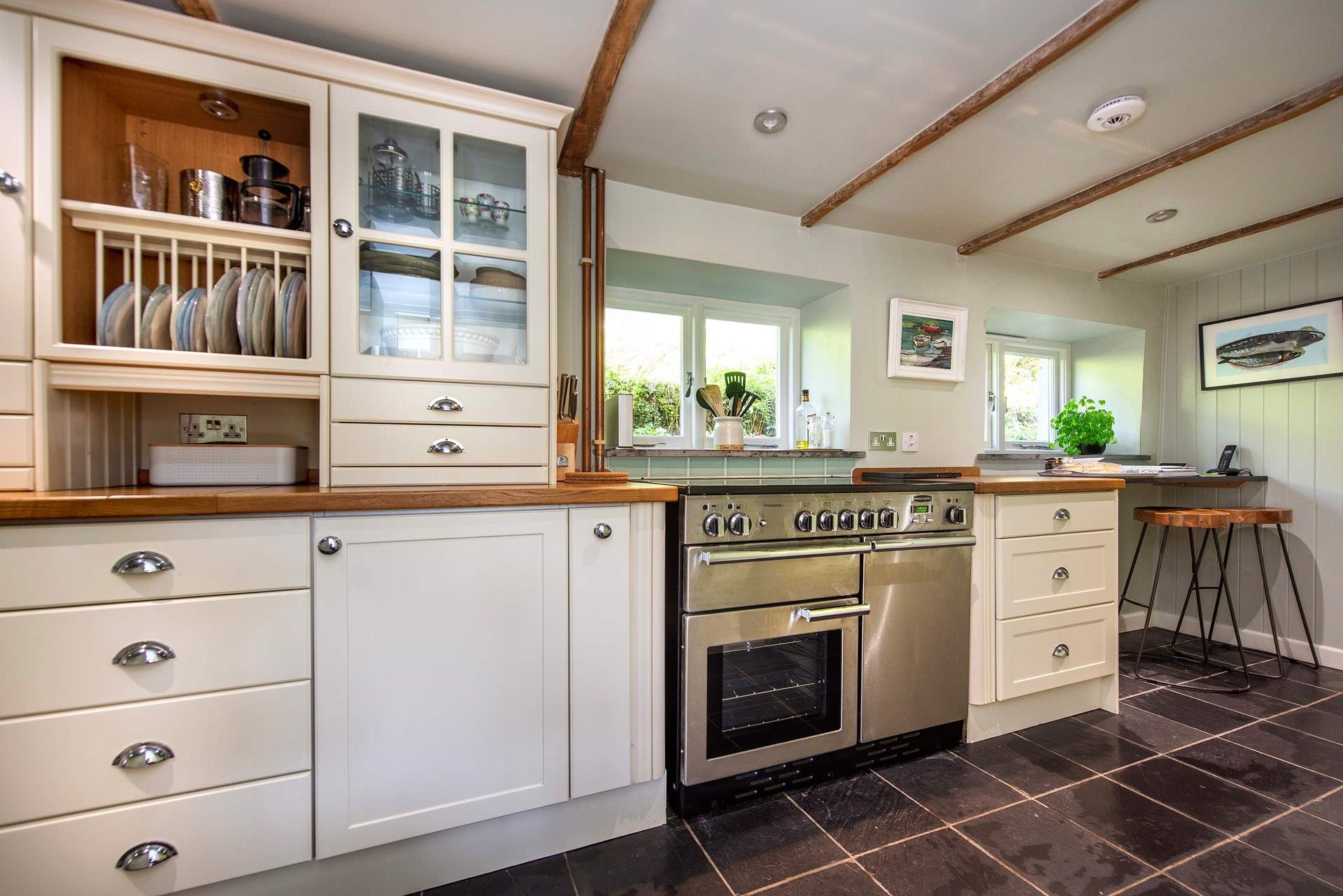 The charming, country-style kitchen...