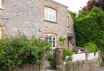 The front terrace. The entrance to Agatha Cottage is to the right.