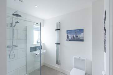 The downstairs shower-room is perfect for washing away the sand.