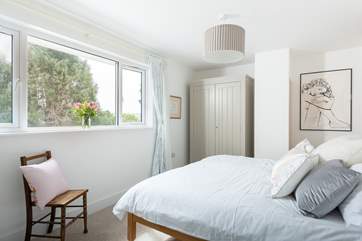 This bedroom looks over the churchyard too and has a zip and link bed which can be a king or 2'6 twins (Bedroom 4).