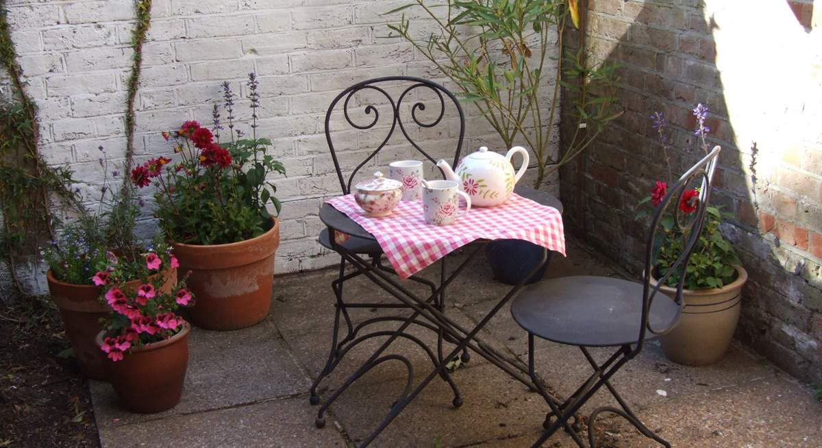 The courtyard is a lovely spot for a morning coffee.