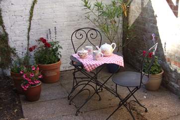 The courtyard is a lovely spot for a morning coffee.