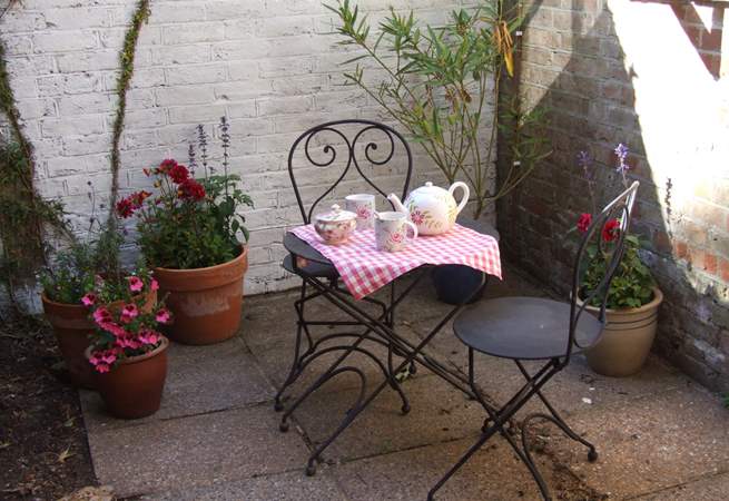 The courtyard is a lovely spot for a morning coffee.