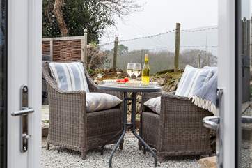 Enjoy a glass of wine whilst listening to the birds sing.