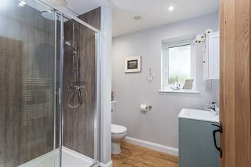 The family shower-room has a wonderful walk-in shower - just bliss after a day on the beach.