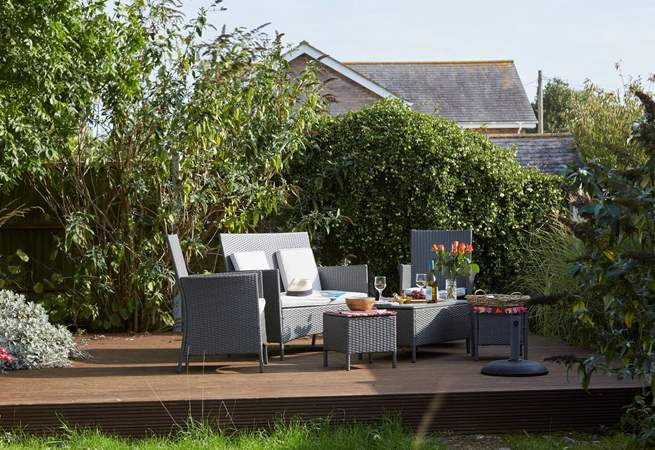 The gorgeous deck is perfect for al fresco dining.