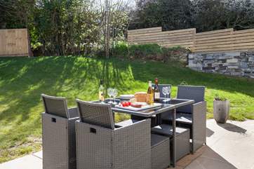 The rear garden is a real sun-trap. It can be accessed from the master bedroom, or by walking around the side of the house.