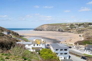 The sandy beach is easily within walking distance.