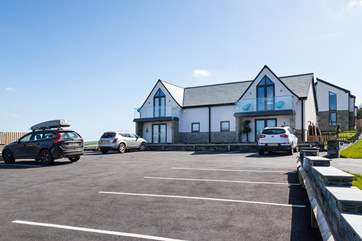 The car parking area. You have two private parking spaces.