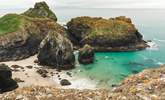 Kynance Cove is reachable via the coast path, it is fun to explore on foot. - Thumbnail Image