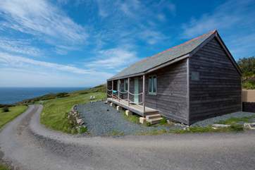 Gull Rock Cabin is perched on the clifftops.