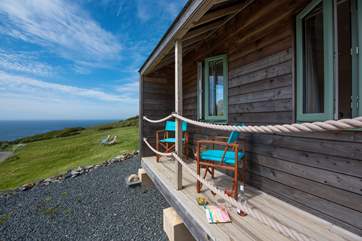 The sheltered verandah is the perfect spot for a glass of wine.