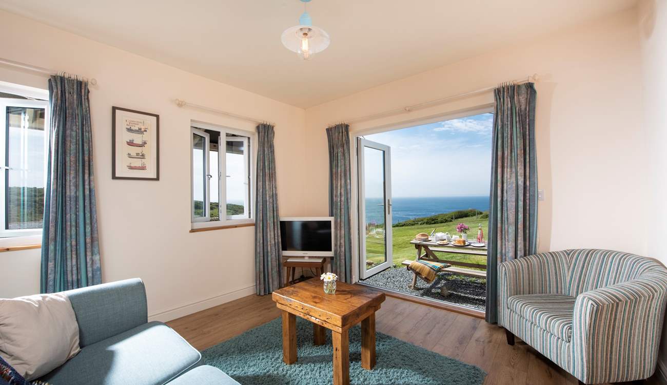 The open plan living space makes the most of the outlook.