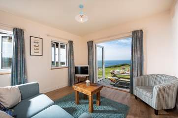 The open plan living space makes the most of the outlook.