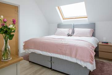 Bedroom 3 is on the first floor and has a 6ft super-king size bed, which can be separated to create two 3ft single beds.
