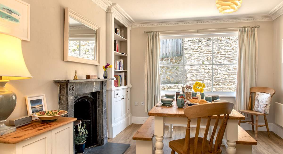 The dining-area is wonderfully light and airy.