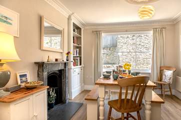 The dining-area is wonderfully light and airy.