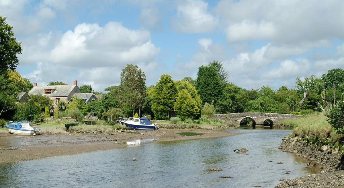 The ancient stone bridge in the village.