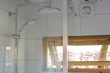Even the shower-room features these lovely windows, making the most of the natural light.