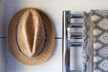 There's a heated towel rail - perfect for drying those beach towels after a swim in the sea.