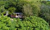 This idyllic retreat is sat high up in the trees with a peaceful stream trickling below and the sea only a short walk away.  - Thumbnail Image