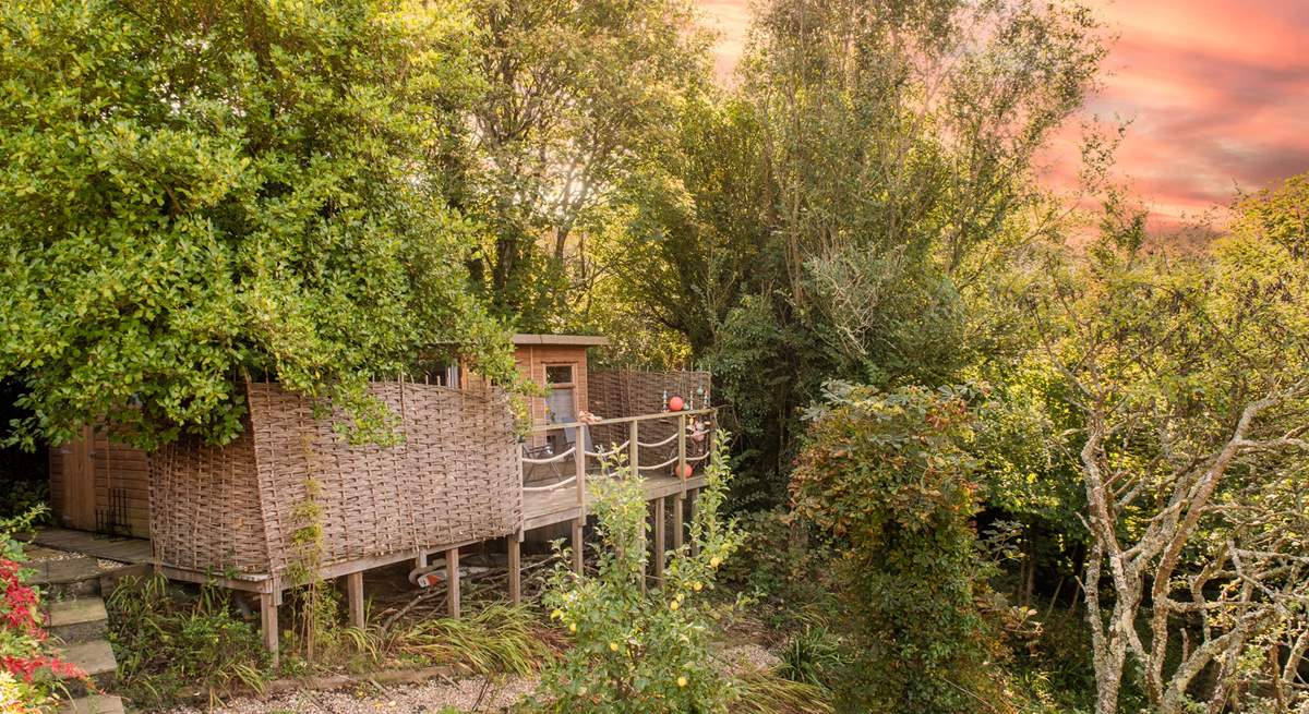 As dusk falls the treehouse becomes ever more dreamy. 