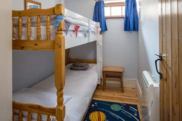 Bedroom 2 is this rather sweet bunk-bed room which is only on offer to the kiddies. Please do note that to access this room you need to go via the utility-room.