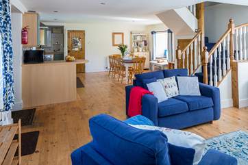 Looking back from the living-area which shows the stairs leading up onto the first floor.