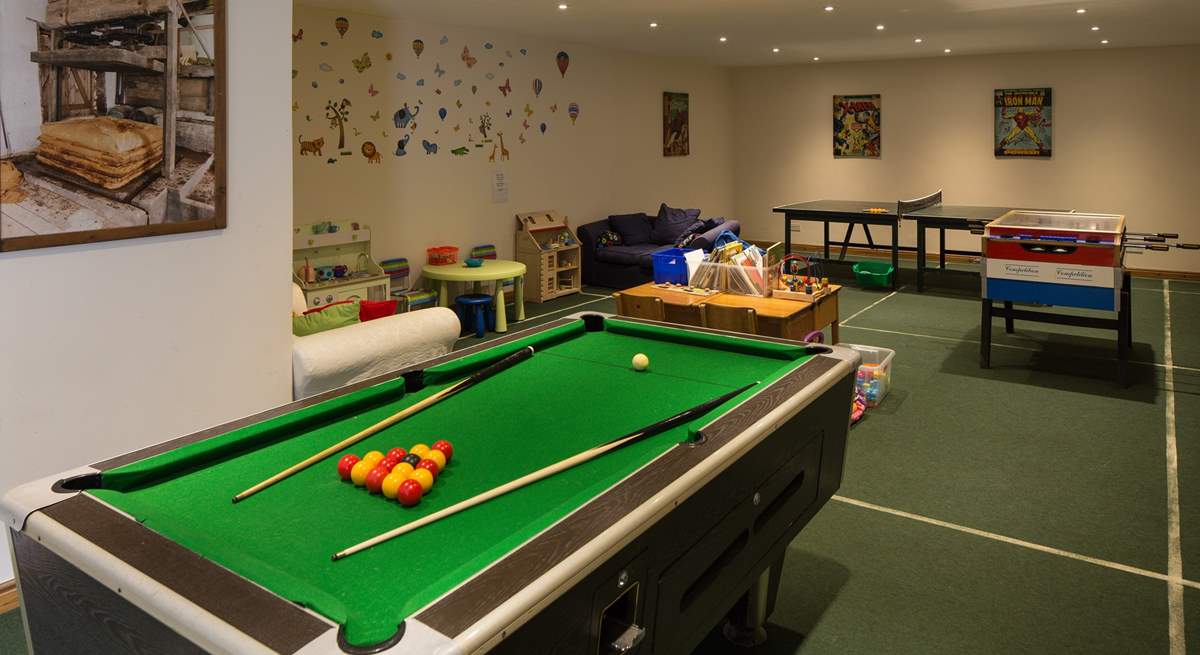 The communal games-room has a pool table, perfect for 'staying in' days.