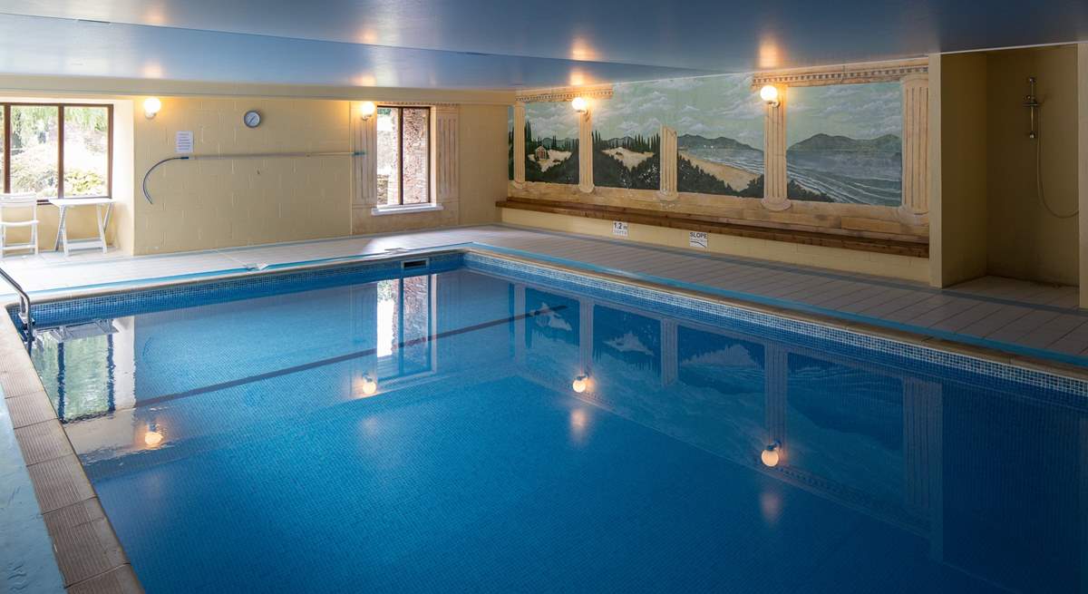 The stunning communal indoor heated pool is a very welcome sight on a dull day or in fact any day!