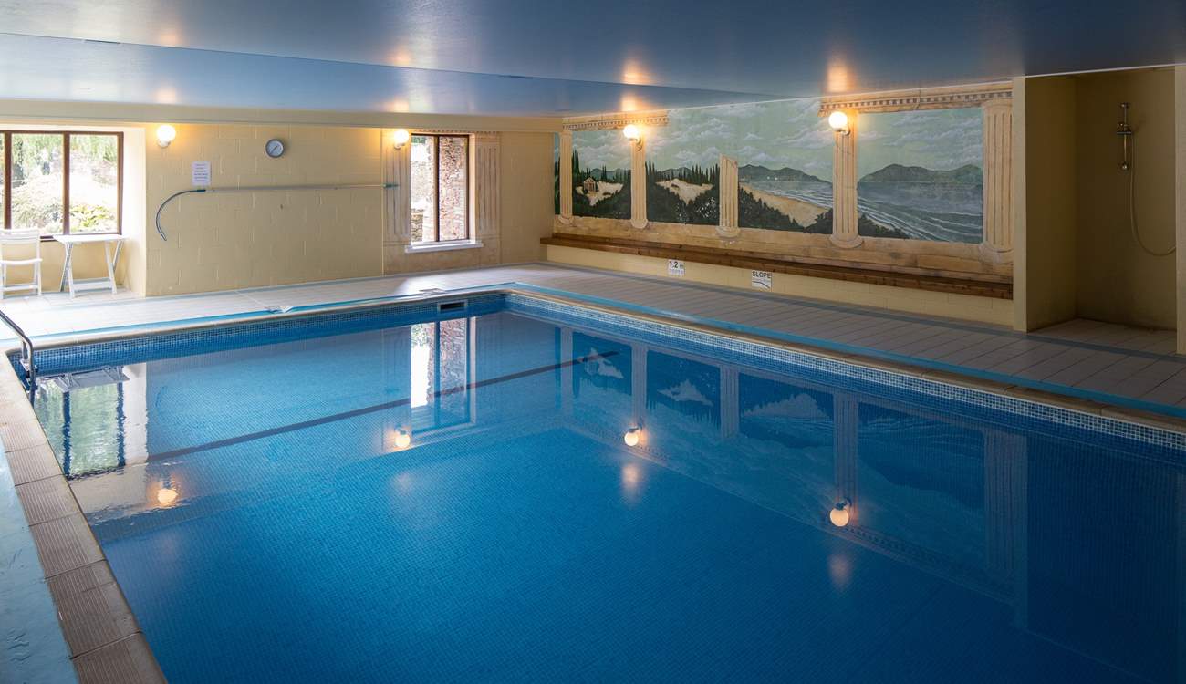 The stunning communal indoor heated pool is a very welcome sight on a dull day or in fact any day!