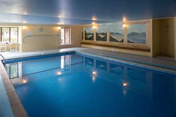 The stunning communal indoor heated pool is a very welcome sight on a dull day or in fact any day!
