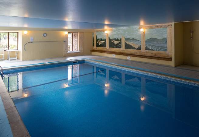 The stunning communal indoor heated pool is a very welcome sight on a dull day or in fact any day!