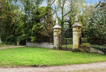 Grand gates near the house. 