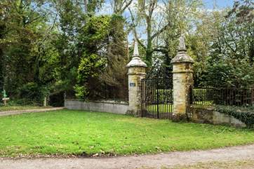 Grand gates near the house.